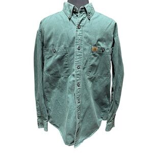 RIGGS Workwear by Wrangler Heavyweight Green Utility Shirt Size L